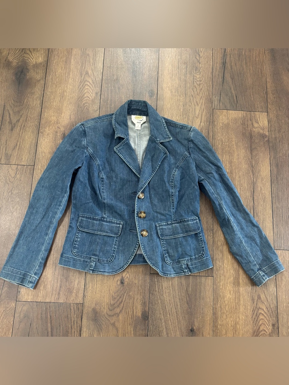 Talbots Petites Stretch Denim Blazer Jean Jacket, Size 4